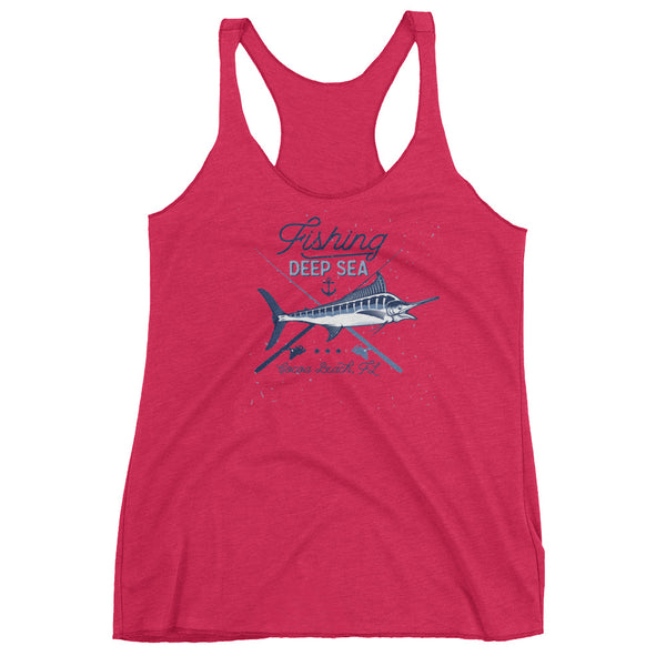 Women's Deep Sea Fishing Racerback Tank – WoodsnWater